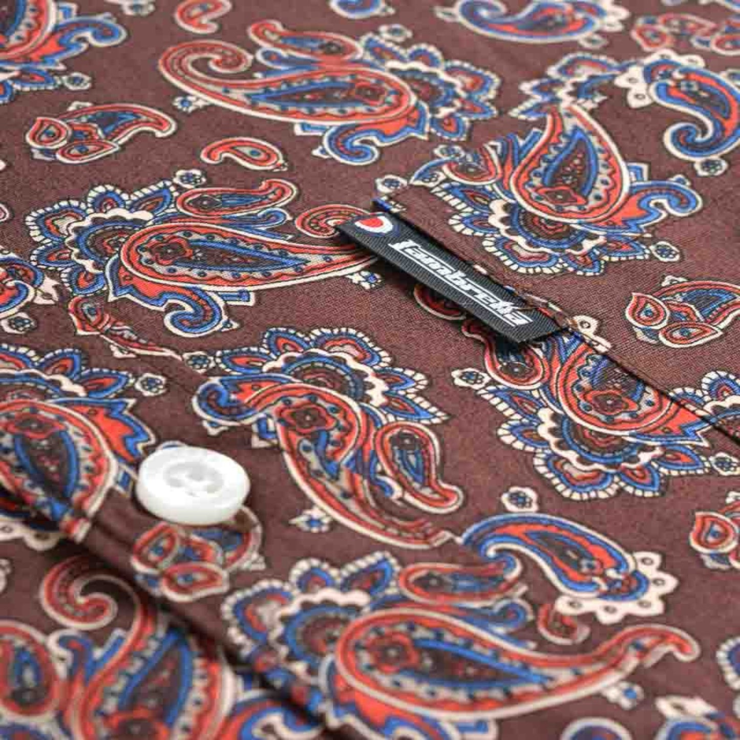 Lambretta Mens L/S Check Shirt Burgundy